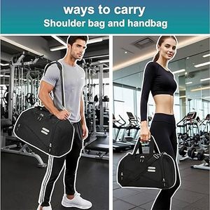 Gym Bag Men <b>Women</b> 40L Duffel Bag <b>Shoe</b> Compartment Carry Weekender <b>Water</b> Resistant Travel Sports Fitness Workout Large Capacity - Product Image 5