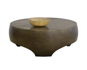 Vàng mới nhất rèn centre Bàn cà phê trong Antique Brass Vòng trống hình dạng Bàn cà phê kim loại đồ nội thất bàn trà - Product Image 1