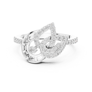 Round Diamond Engagement Ring with Floral Cluster Design | <b>Elegant</b> Luxury Bridal Fine Jewelry - Product Image 4