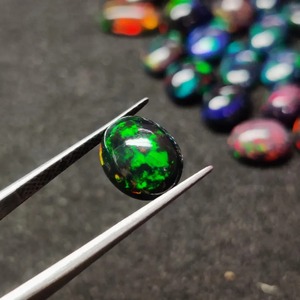 Ópalo Negro Natural de Alta Calidad, Cabujón de Ópalo Multifuego, Lote de Piedras Preciosas Sueltas de Forma Ovalada, Gemas Sueltas Mehrajudin de 2-3 Quilates - Product Image 5