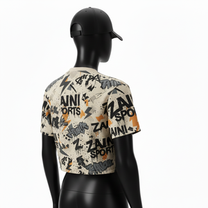 Women Crop Top <b>T</b> <b>Shirt</b> Premium 180 GSM Cotton Jersey Soft Fabric All Over Print Custom Screen Logo women's <b>shirt</b> - Product Image 5