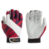 Guantes de Bateo de Béisbol Blancos Personalizados de Areone Industries, Duraderos, de Cuero Genuino, con Tela Lykra y Correa de Softshell, Profesionales