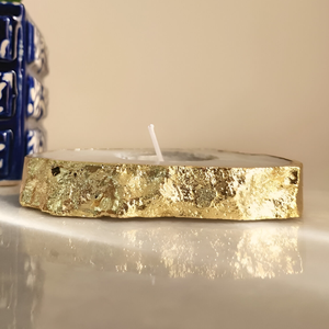 Premium Pierre Naturelle Agate Tranche Bougie Thé Lumière Titulaire Élégant De Luxe Article Décoratif pour La Maison De Noël Excellent - Product Image 3