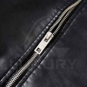 Chaqueta de cuero cálida de invierno para hombre, cuello mandarín, estilo motorista, mangas completas, chaqueta de cuero de moda para hombre a la venta en cantidad a granel - Product Image 3