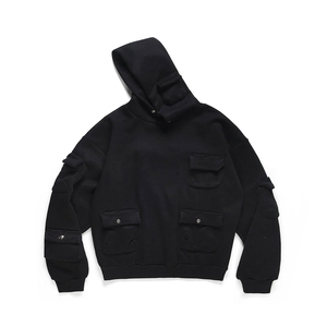 Nouvel arrivage de pulls à capuche pour hommes 100% coton couleur unie taille personnalisable Service OEM sweats à capuche pour hommes lavage à l'acide surdimensionné Boxy - Product Image 5