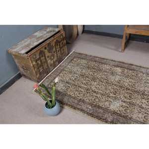 Tapis turc vintage, tapis de 3,9 x 6,7 pieds, tapis floral brun - Product Image 5