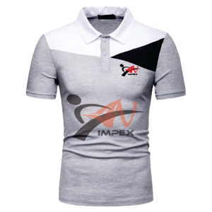 Chemise pour homme de haute qualité avec logo imprimé personnalisé, tissu en toile respirant, style décontracté, mélange polyester/coton - Product Image 1