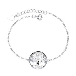 Sterling <b>Silver</b> Tree of Life Crystal <b>Bracelet</b> Elegant <b>Bangle</b> Design with Dazzling Touch - Product Image 2