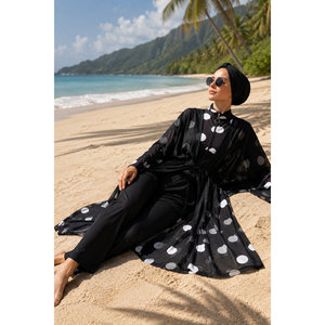 Pareo de Chifón con Cintura Ajustable, Traje de Baño Modesto con Estampado de Lunares y Braguitas de Baño, Logotipo Personalizable, Sarong de Playa con Patrón de Letras, MOQ 2 piezas - Product Image 4