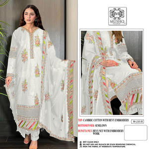 Vêtements ethniques indiens et pakistanais Filet papillon Salwar Kameez avec Dupatta avec travail de broderie Fourniture d'usine en gros - Product Image 6