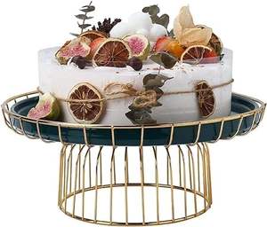 Oro y Negro Bajo MOQ Precio de fábrica Hecho a mano Diseño moderno Premium Metal Cake Stand Fabricante personalizado al por mayor - Product Image 3