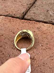 Bague de cocktail de luxe unisexe en or massif 14 carats de haute qualité avec diamant naturel taille baguette de 1 carat, pour fêtes et mariages - Product Image 3