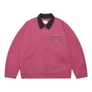 Vente en gros de veste pour hommes avec logo brodé sur mesure veste en toile manteau de travail d'hiver doublé Sherpa (OEM/ODM) - Product Image 2