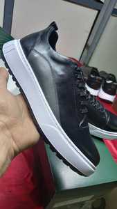 Chaussures de skate à lacets pour hommes, dessus en cuir véritable, doublure en mesh respirante, antidérapantes, plateforme amortissante, adaptées à l'été - Product Image 5
