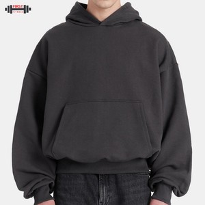 Baggy Cropped Men's Blank Graphic Hoodie No String Fleece 100% algodón Oversized Heavyweight 300gsm Winter - Product Image 1