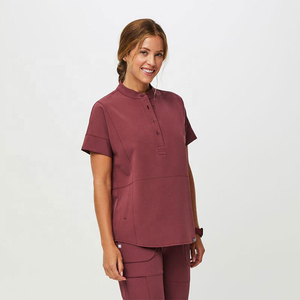 ชุดยูนิฟอร์มพยาบาลและแพทย์หญิงแบบสั่งทำปี 2023 ผ้าเจอร์ซีย์โพลีเอสเตอร์ผสมสแปนเด็กซ์ ชุดพรีเมียม - Product Image 3