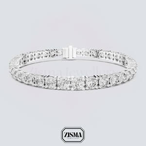 Pulsera redonda de tenis con diamantes cultivados en laboratorio de 13 quilates, VVS EF Color, certificado IGI, 9K, 10K, 14K, 18K, oro macizo, joyería fina de lujo para mujer - Product Image 4