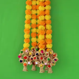 Caléndula de decoración de flores artificiales de caléndula para fondo HaldI Mehandi y decoración de fiesta de eventos Idea fiesta en casa decoración de oficina