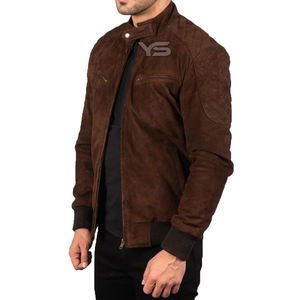 Veste en cuir d'hiver décontractée de haute qualité pour hommes avec col montant et fermeture à glissière Service OEM disponible - Product Image 3