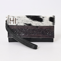 Portefeuille long en cuir de vachette pleine fleur pour homme, blocage RFID, porte-cartes fin