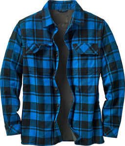 Chemise en flanelle à carreaux de buffle bleu et noir pour un usage quotidien avec fermeture à bouton et chemise de sécurité approuvée CE pour hommes - Product Image 2