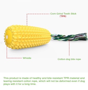 Durable Corn Stick Design Squeaky <b>Interactive</b> Teeth Cleaning Chew <b>Toy</b> <b>for</b> Small Medium Large Aggressive <b>Dogs</b> Classic Fashion - Product Image 2