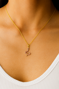 Pendentif serpent rubis délicat en argent sterling 925 pierre de naissance de juillet bijoux délicats minimalistes - Product Image 2