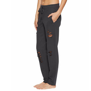 Vêtements personnalisés, pantalons de survêtement légers empilés et délavés pour hommes et femmes, respirants, noirs, style décontracté, non tissés - Product Image 5