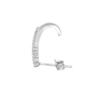 NOVAMART Fine Semi-Hoop <b>Silver</b> <b>Stud</b> <b>Earrings</b>-Zarkan's Minimalist Design Wholesale Export - Product Image 4