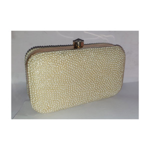 หรูหราสีขาวลูกปัดทํางานมือเย็บปักถักร้อยสุภาพสตรีคลัทช์พรรคกระเป๋าคลัทช์ - Product Image 2