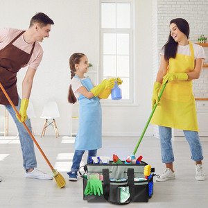 Ménage Gris Sac Rapide <span class=keywords><strong>Chariot</strong></span> Fournitures De Nettoyage Sac avec Poignées Sac De Nettoyage Produit Roulant Organisateur pour Lavage De Voiture - Product Image 5
