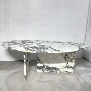 Hotel Lobby Empfang Calacatta Viola Bio Marmor Ei Form Couch tisch Luxus modernen Naturstein Mittel tisch für Projekt - Product Image 6