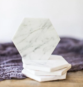 <b>Marble</b> <b>Mug</b> Coaster Sustainable Hexagon Shape Bar Home Creative <b>Marble</b> Splicing Wooden Placemat Coaster - Product Image 1