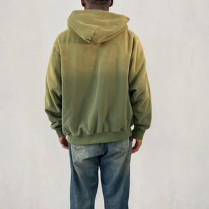 Sweat-shirt à capuche zippé de haute qualité avec logo personnalisé Sweat-shirt à capuche unisexe surdimensionné avec fermeture éclair complète avec impression pour hommes - Product Image 4