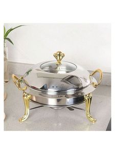 Plato de frotamiento de acero inoxidable de alto brillo con bandeja de comida profunda, perfecto para platos de pasta asada y Estaciones de buffet - Product Image 6