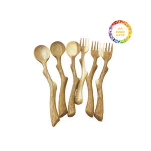 Cucharas de madera dura ecológicas de primera calidad versátiles, utensilios duraderos para servir cocinas saludables - Product Image 1