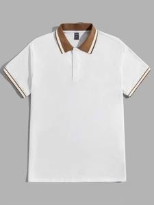 Chemise décontractée à manches courtes en polyester, coupe ajustée, confortable et légère, moderne, tricotée respirante, pour hommes - Product Image 6
