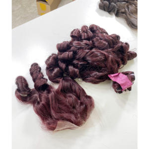 Bouncy curl blond brun clair blond couleur personnalisée couleur ombrée 100% Extensions de cheveux vietnamiens Super double vente en gros - Product Image 3