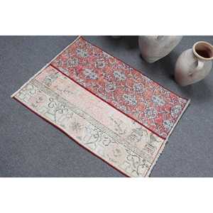 พรมตุรกีขนาดเล็ก, พรมวินเทจขนาด 2.3x3.2 ฟุต, พรมขนสัตว์สีแดง - Product Image 4