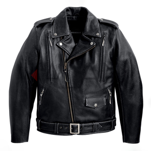 Chaqueta de Cuero Vacuno de Alta Calidad KLJM9, Moda de Primavera, Cuello Alto, Bolsillo Frontal con Solapa, Transpirable, Resistente al Viento, Cierre de Cremallera - Product Image 1