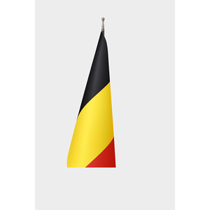 Drapeau d'intérieur officiel de la Belgique imprimé numériquement en polyester et soie avec mât en aluminium pour l'assurance automobile, l'éducation et les agences de voyage - Product Image 3