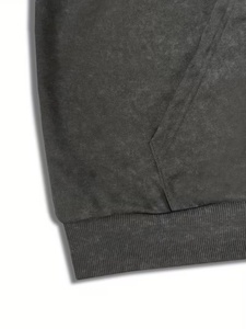 Sudadera con Capucha Extra Grande Unisex, Negra, de Algodón French Terry, con Estampado de Letras, Informal, para Otoño, con Bolsillo Frontal con Logotipo - Product Image 3