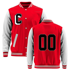 Trendy Woolen Graffiti Varsity Baseball High Street Style avec col rabattu et veste à patch brodé pour homme - Product Image 5