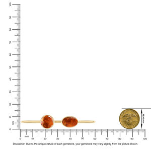 Pulsera Ajustable de Ámbar con Baño de Oro de 18K, Diseño Moderno, Engaste Ovalado, Hecha a Mano, Unisex, para Uso Diario - Product Image 4