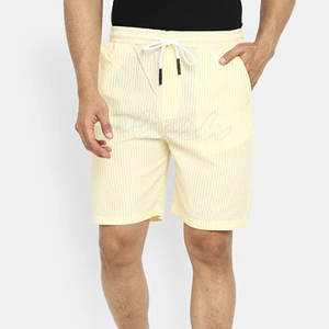 กางเกงขาสั้นลำลองของผู้ชายคุณภาพสูงผ้าแคนวาสแบบปิดเอวยางยืดแห้งเร็วระบายอากาศได้ดีสีพื้นสไตล์ใหม่ - Product Image 1