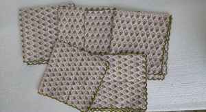 Servilletas de Mesa Reutilizables Hechas a Mano, Vintage, Ecológicas, 100% Algodón, Borde Festoneado Verde, Diseño Floral, para Bodas, Fiestas, Decoración del Hogar - Product Image 5