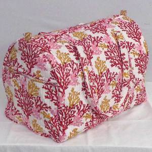 Women <b>Travel</b> <b>Bags</b> Weekend Soft Cotton Hand Block Print Fabric Stylish Eco Friendly Weekender Duffle <b>Bag</b> Zipper Closure <b>Sale</b> - Product Image 4