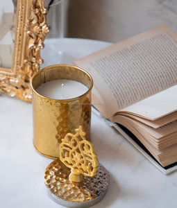 High Quality Gold and Silver Hammered Candle <b>Jar</b> with Crown Lid in Wholesale Rate - Product Image 2