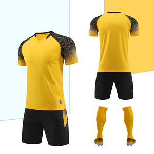 ชุดเสื้อทีมฟุตบอลชุดวอร์มเล่นฟุตบอลชุดวอร์มเล่นฟุตบอลแบบคลาสสิกพิมพ์ซับลิเมชันตามต้องการสีเหลือง - Product Image 1