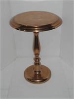 Table basse classique sur piédestal, finition nickel brossé mat Infinity, aluminium, design moderne, lisse, circulaire, meubles de maison